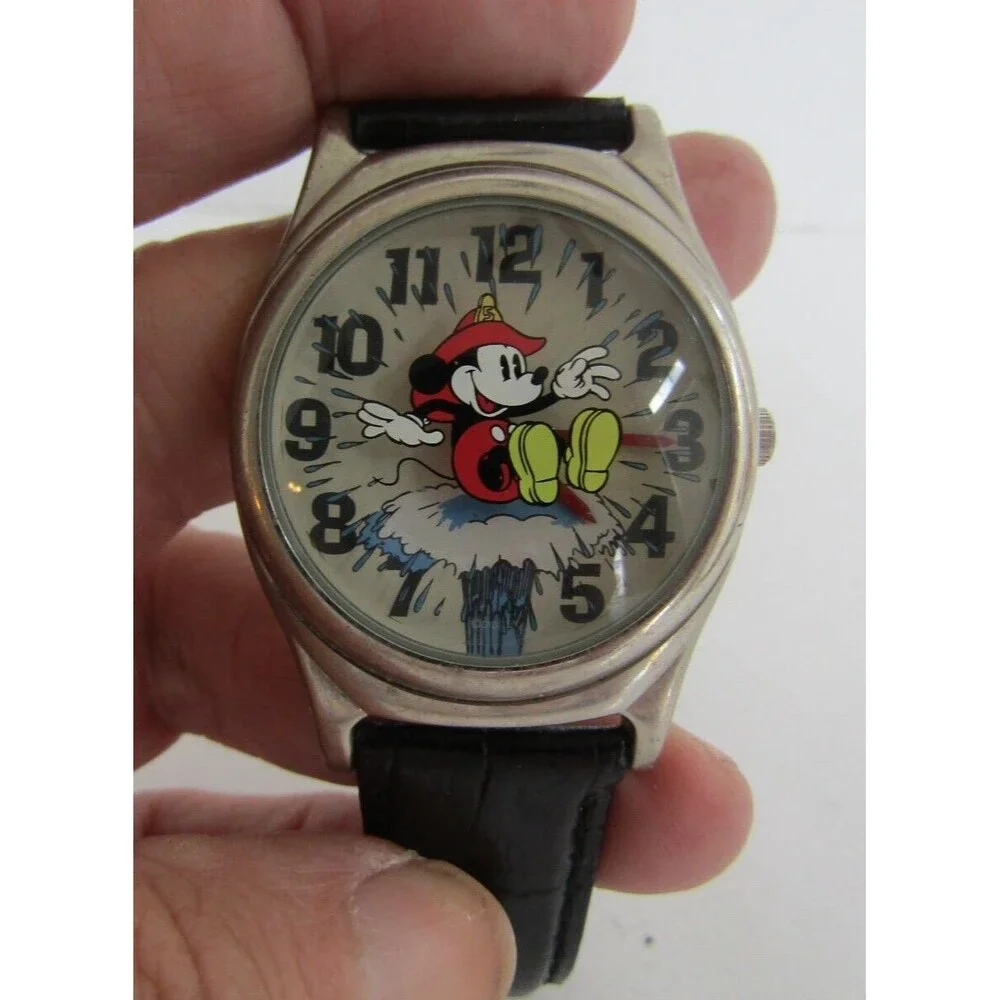 Vintage 90s Mickey Classic Adventures Fire Brigade Watch Firefighter Rare